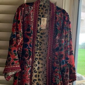 Johnny Was Multicolor Floral Kimono